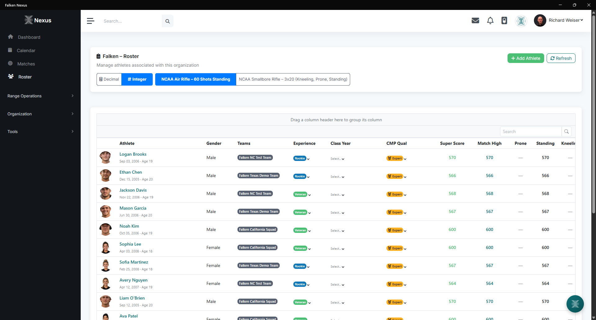 Nexus Desktop match control and target scanning on Windows